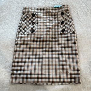 Ann Taylor Petite Checked Sailor Pencil Skirt 4P